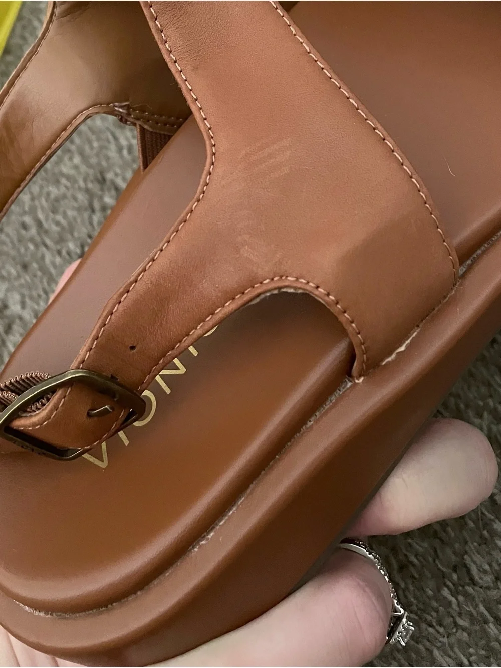 Vionic Madera Brown Leather Double-Strap Slingback Sandals - Picture 5 of 9